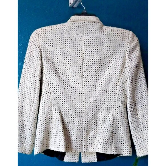 1973 Armani Collezioni Tweed Jacket Black White & Beige Size 8  Blazer Suit - Picture 5 of 11